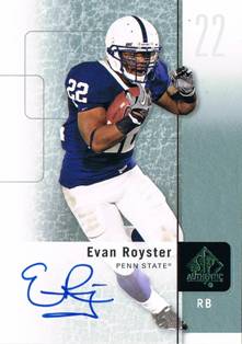 2011 SP Authentic Evan Royster Rookie Auto Autograph